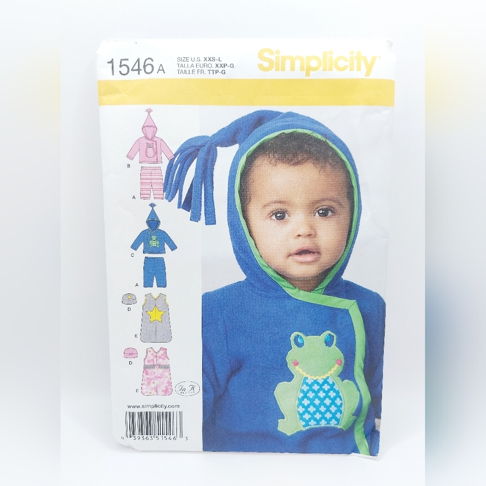 Simplicity 1546‎ Baby Knit Pants Jacket Hat Sack Sewing Pattern Uncut